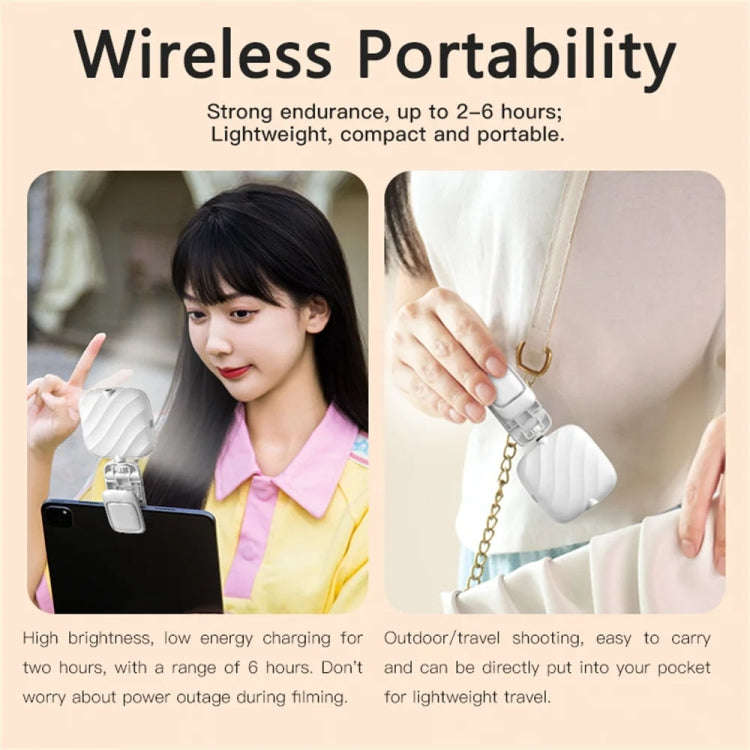 LED Mobile Phone Live Beauty Fill Light USB Charging Camera Pocket Light(White)