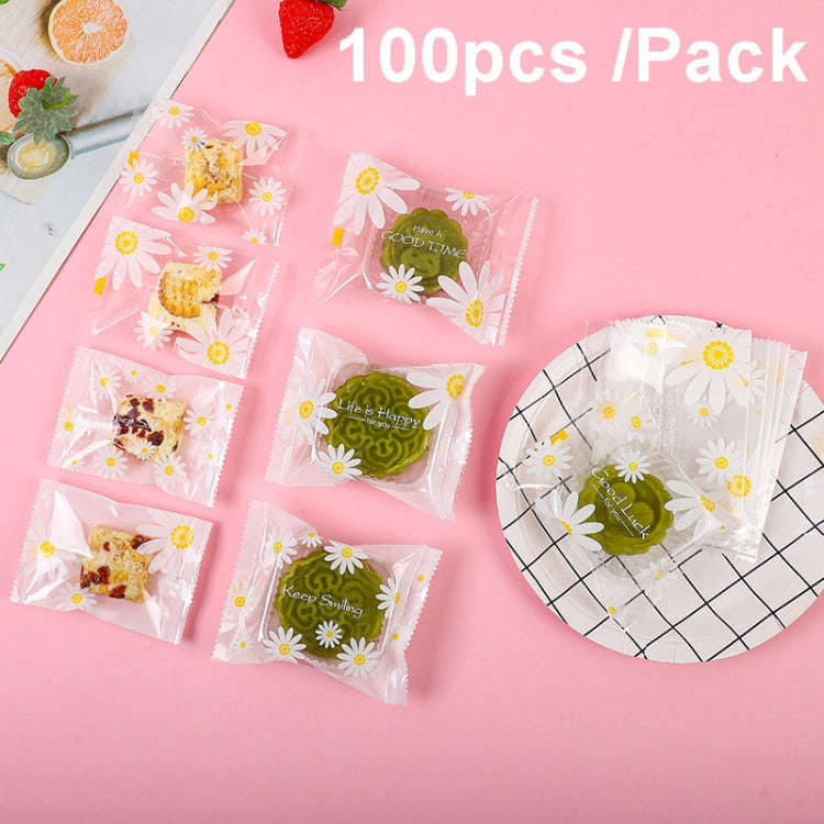 100pcs /Pack 5.5x8.5cm Daisy Pattern Cookie Packaging Bags Snack Machine Sealable Bags