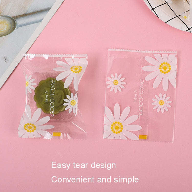 100pcs /Pack 5.5x8.5cm Daisy Pattern Cookie Packaging Bags Snack Machine Sealable Bags