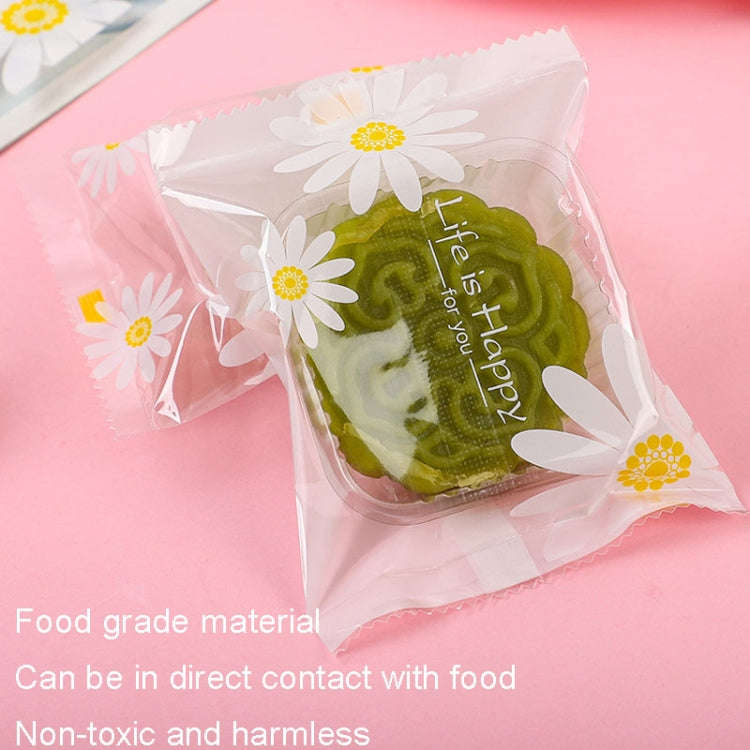 100pcs /Pack 5.5x8.5cm Daisy Pattern Cookie Packaging Bags Snack Machine Sealable Bags