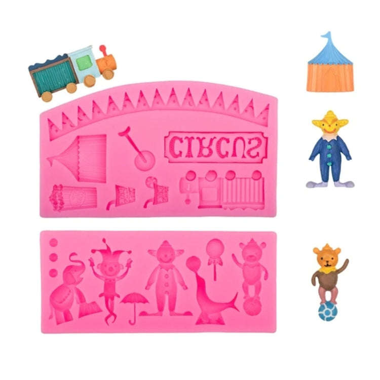 Circus Themed Clown Animal Silicone Mold Baking Cake Decoration Mold, Spec: A822 Pink