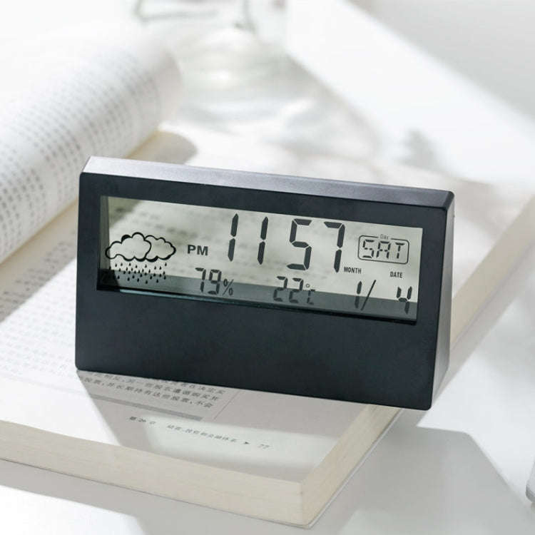 LCD Electronic Desk Clock Digital Display Multifunctional Temperature And Humidity Meter Alarm Cl...