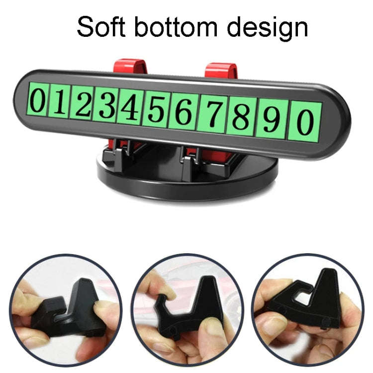 Car Dashboard Automotive Cell Phone Holder Temporary Parking Sign 2 In 1(Red)