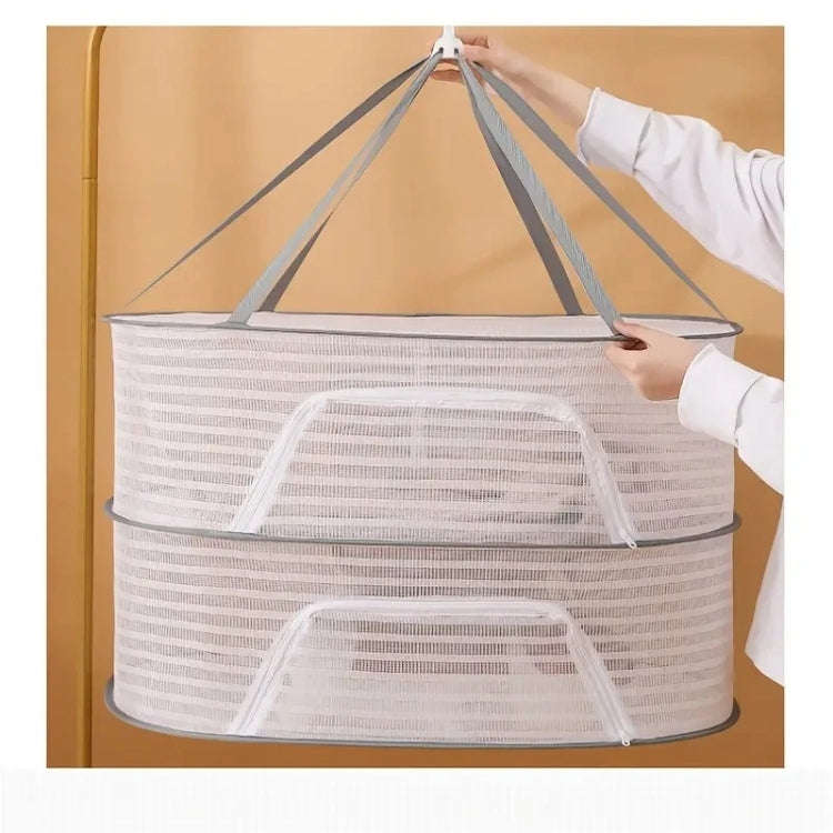 40 x 60cm  Foldable Drying Fishing Vegetables Fish Net Hanging Clothes Drying Storage Shelf, Spec...