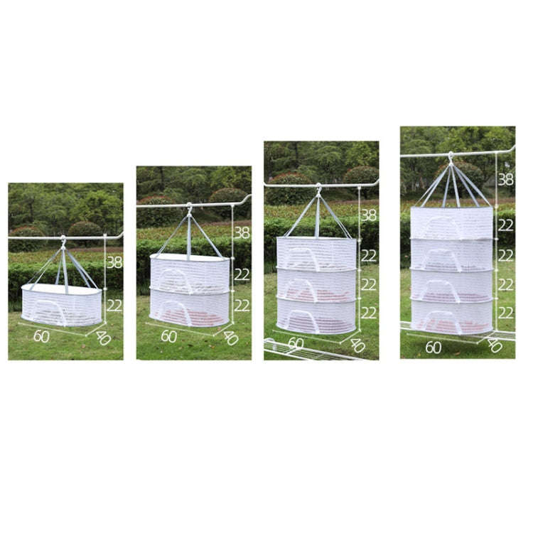 40 x 60cm  Foldable Drying Fishing Vegetables Fish Net Hanging Clothes Drying Storage Shelf, Spec...