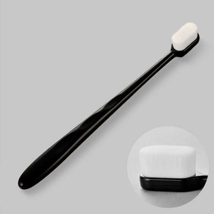 10pcs Nano Silk Soft Bristle Independent Packing Portable Couple Toothbrush, Spec: Black Flat-head
