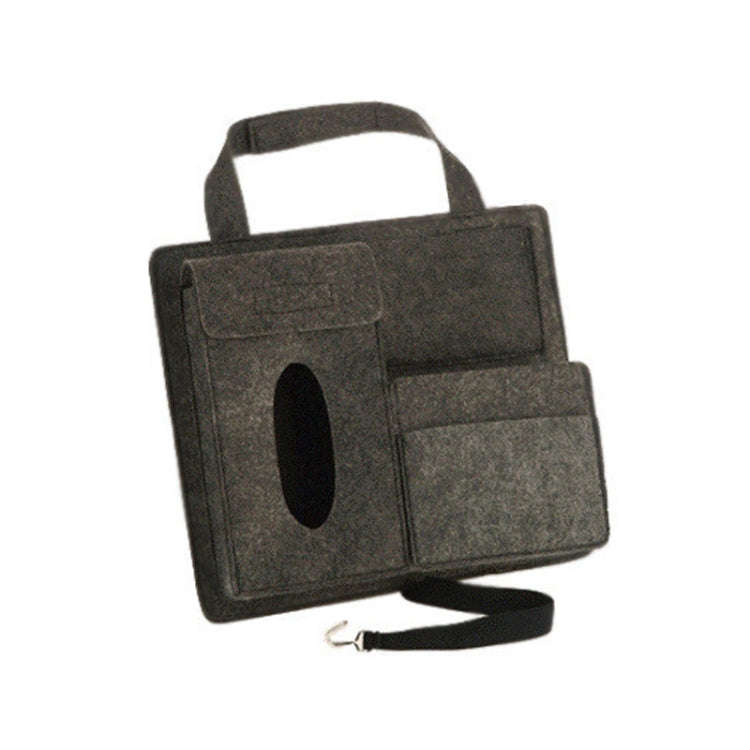 Felt Car Storage Bag Car Back Seat Hanging Organizer Bag(Black)