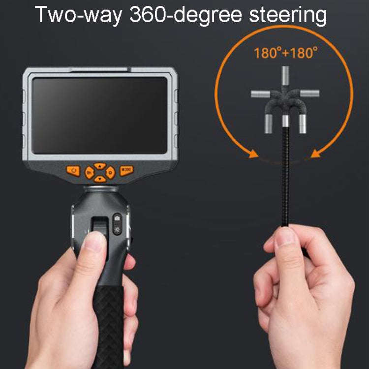 TESLONG TD500 8.5mm Lens HD 5 Inch Large Screen 360 Degree Dual Steering Borescope Industrial Com...