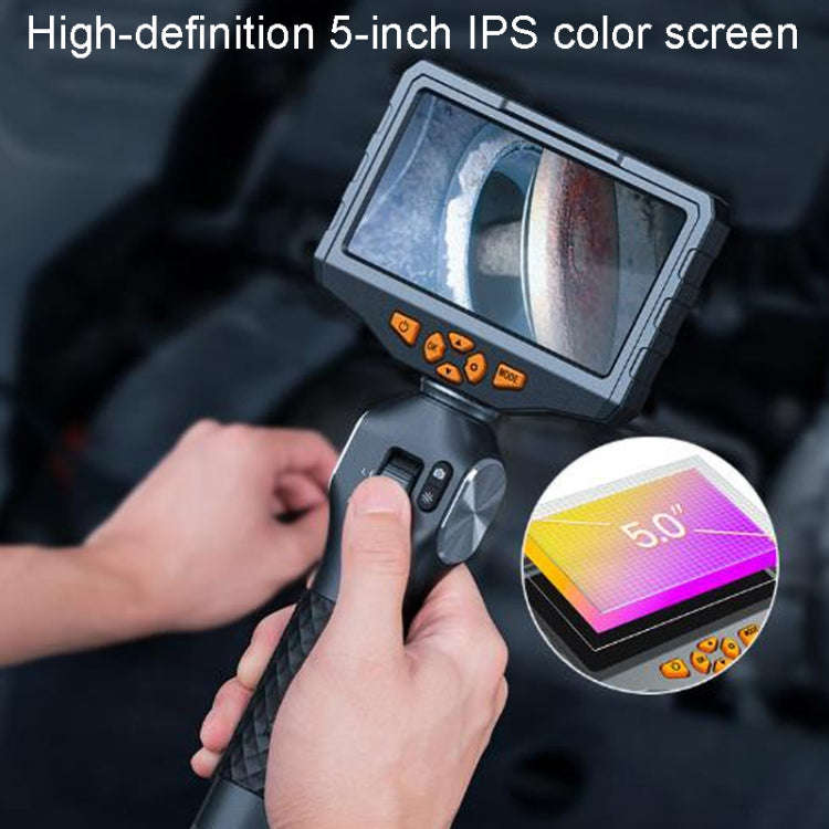 TESLONG TD500 8.5mm Lens HD 5 Inch Large Screen 360 Degree Dual Steering Borescope Industrial Com...