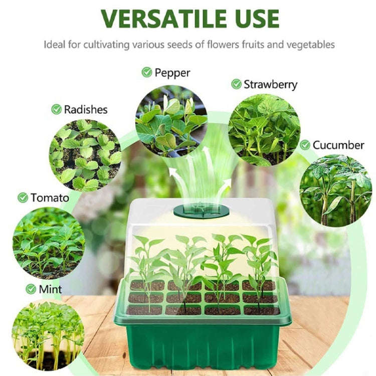 1pcs/set 12-hole Thickened Adjustable Breathable Cover Seedling Box(18.5x14.5x11cm)