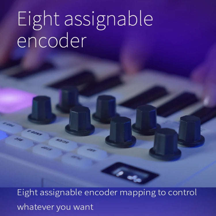 M-VAVE SMK-25 USB MIDI Keyboard Controller With 8 Back Drum Pads(White)