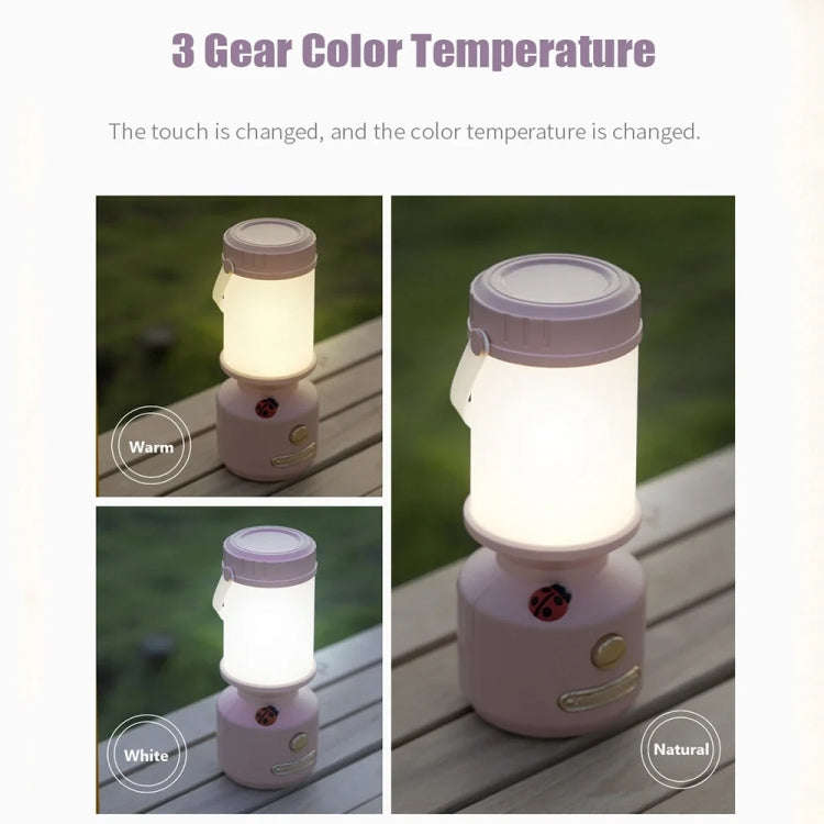 Tripolar Dimmable LED Bedside Night Light Camping Decorative Ambient Light(Pink)
