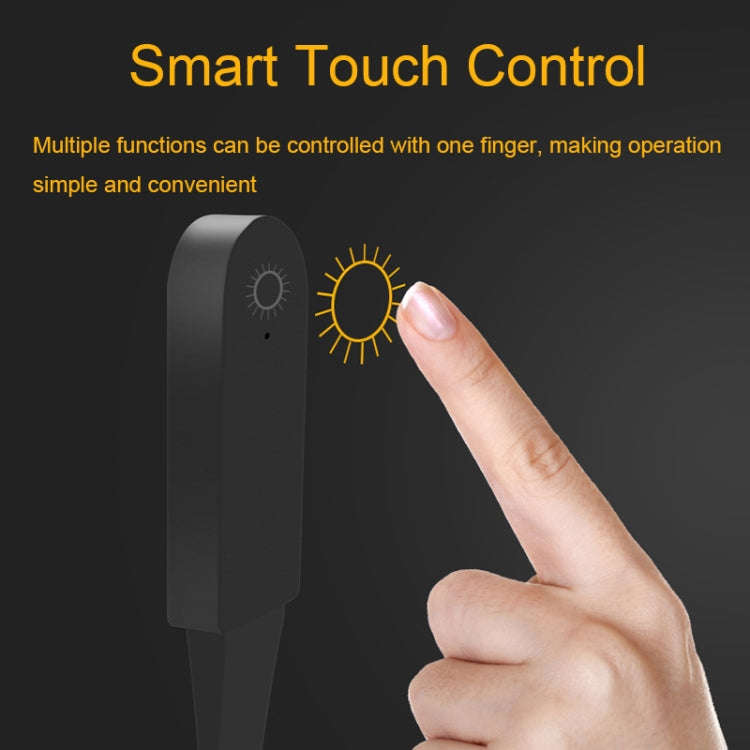 USB Charging Stepless Dimming LED Clip Light Dormitory Bedside Magnetic Reading Lamp(Black)