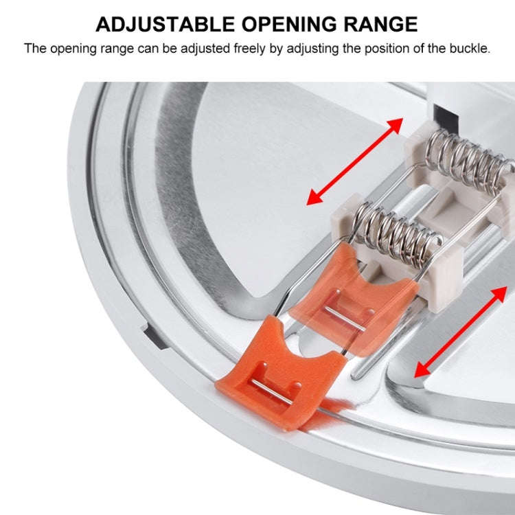 LED Round Ultra-thin Downlight Adjustable Recessed Panel Light, Power Source: 20W(White light)