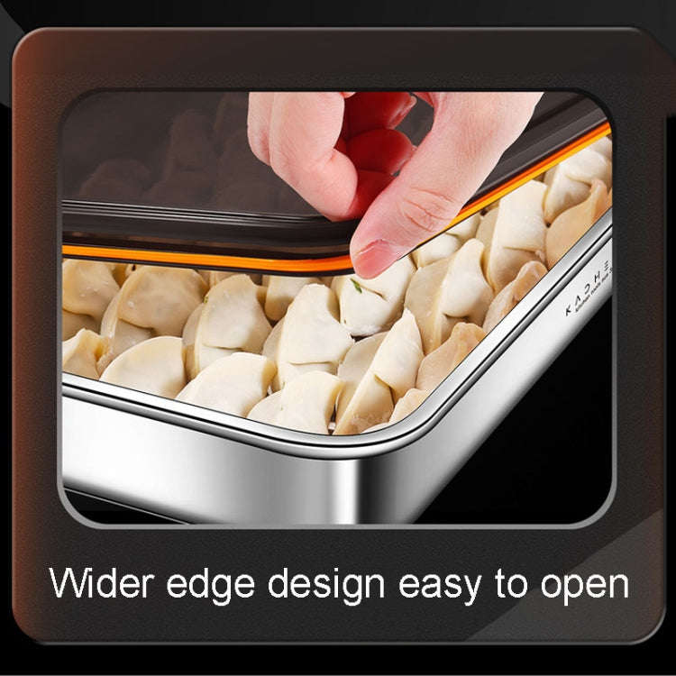 Kacheeg Refrigerator Dumpling Storage Box Home Use Wonton Freezer Organizer, Style: 304 Steel