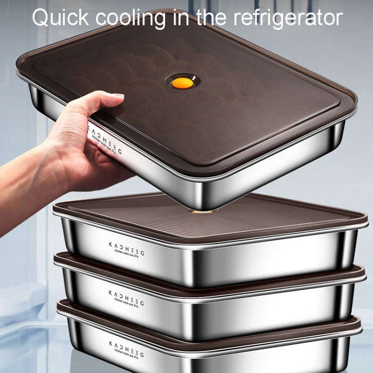 Kacheeg Refrigerator Dumpling Storage Box Home Use Wonton Freezer Organizer, Style: 304 Steel