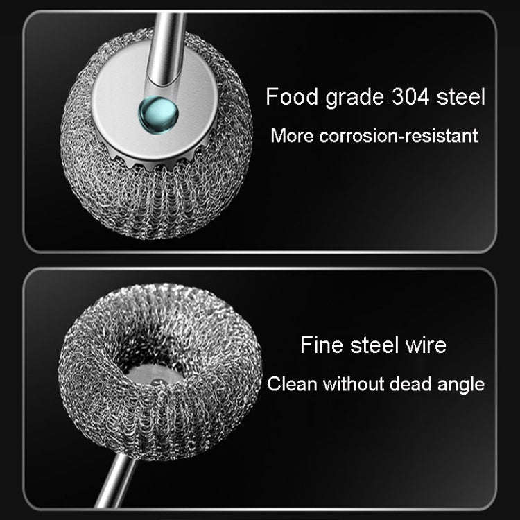Kacheeg 304 Stainless Steel Pot Brush Kitchen Cleaning And Dishwashing Tools, Style: Short