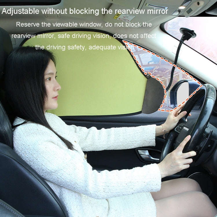 Car All Round Window Sunshade Adjustable Sunscreen Heat Insulation Sun Shade(Fresh Green)