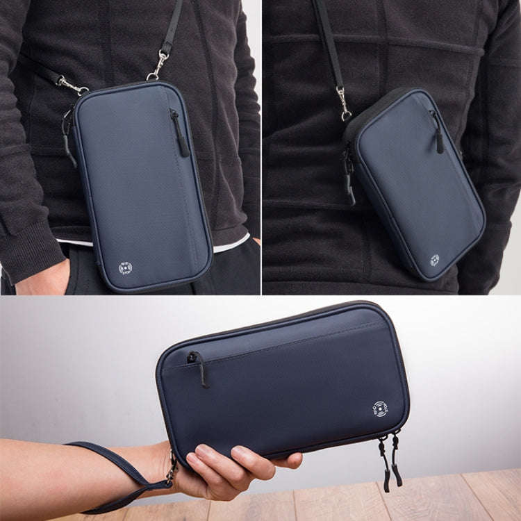 Travel Handheld ID Bag RFID Waterproof Multi-Card Neck Passport Case(Blue)