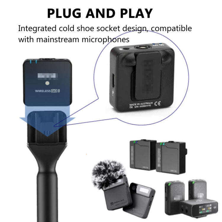 Microphone Interview Handle For DJI Mic / Moma / Rode Wireless Go / Relacart(Black)