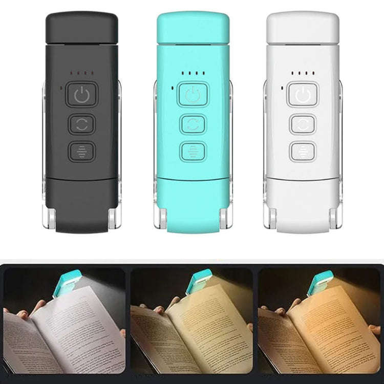 USB Charging Portable Detachable Reading Clip Light Rotatable Eye Protection Mini LED Lamp(Black)