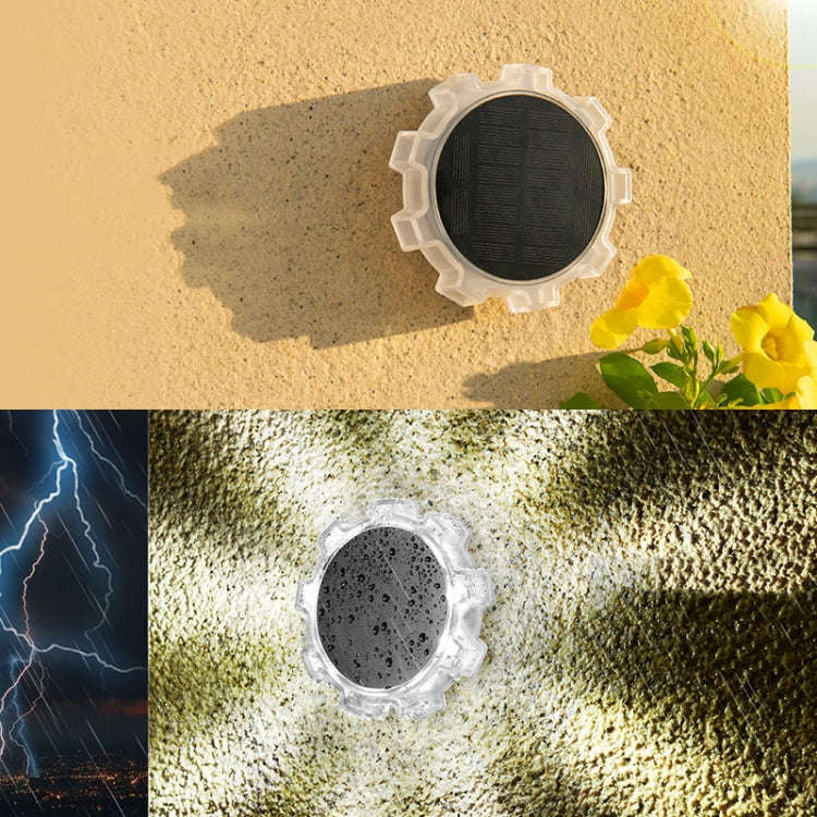 Gear Shape Solar Outdoor Garden Decoration Atmosphere Wall Light(Warm Light)