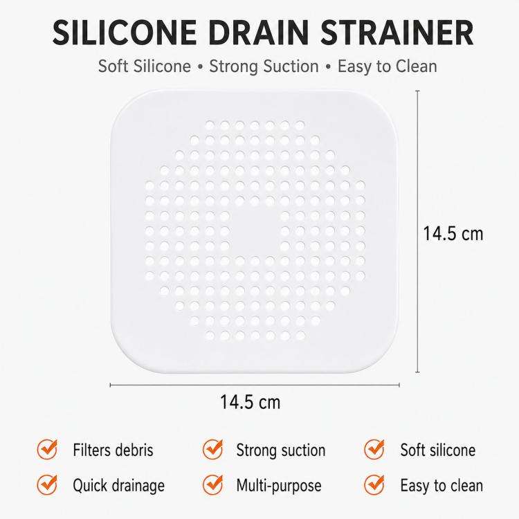 Floor Drain Pad With Suction Pad Kitchen Bathroom Anti Clogging Hair Strainer Sewer Floor Drain P...