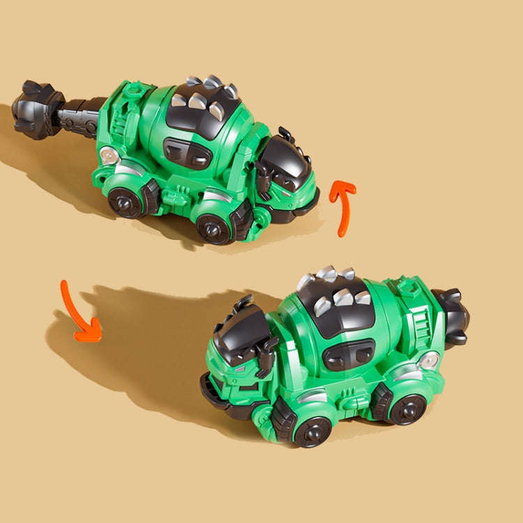 2 In 1 Dinosaur Transforming Engineering Car Inertial Automatic Crash Toy, Color: Mixer Truck-Ank...