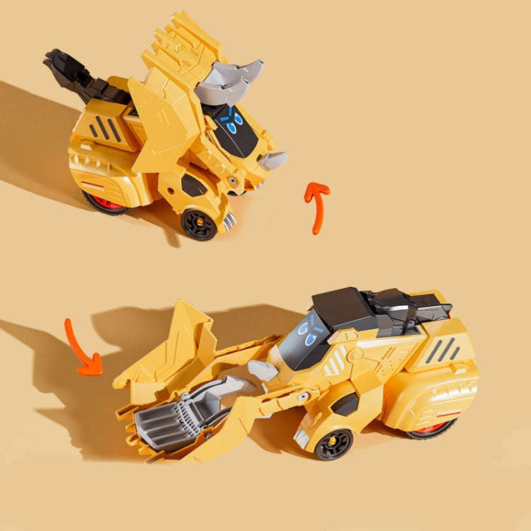 2 In 1 Dinosaur Transforming Engineering Car Inertial Automatic Crash Toy, Color: Forklift-Tricer...