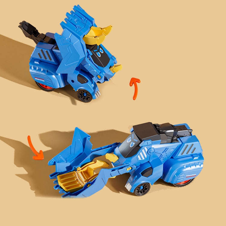 2 In 1 Dinosaur Transforming Engineering Car Inertial Automatic Crash Toy, Color: Forklift-Tricer...