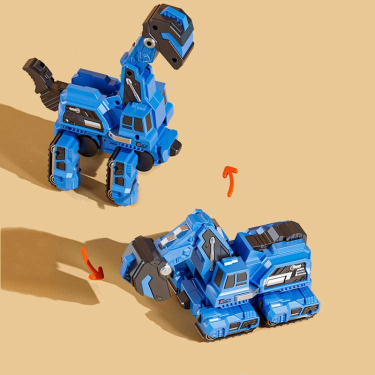 2 In 1 Dinosaur Transforming Engineering Car Inertial Automatic Crash Toy, Color: Excavator-Brach...