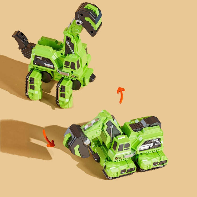 2 In 1 Dinosaur Transforming Engineering Car Inertial Automatic Crash Toy, Color: Excavator-Brach...