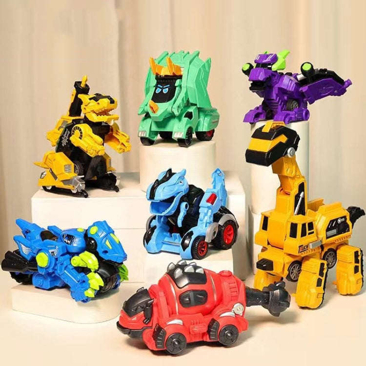 2 In 1 Dinosaur Transforming Engineering Car Inertial Automatic Crash Toy, Color: Excavator-Brach...