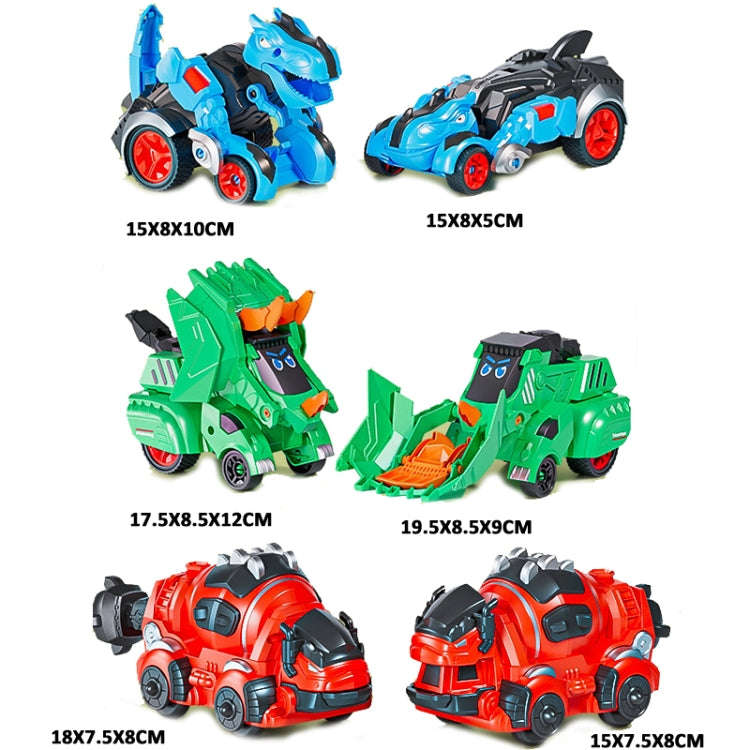 2 In 1 Dinosaur Transforming Engineering Car Inertial Automatic Crash Toy, Color: Forklift-Tricer...