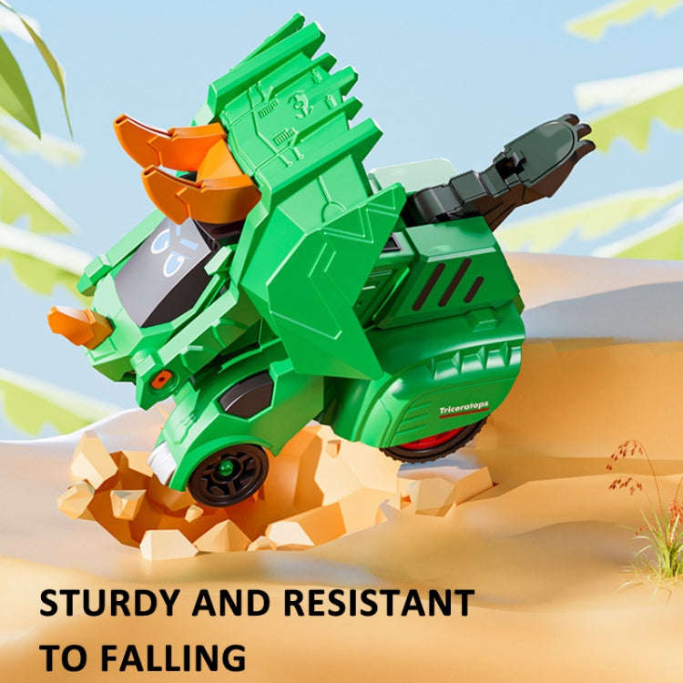 2 In 1 Dinosaur Transforming Engineering Car Inertial Automatic Crash Toy, Color: Motorcycle-Velo...