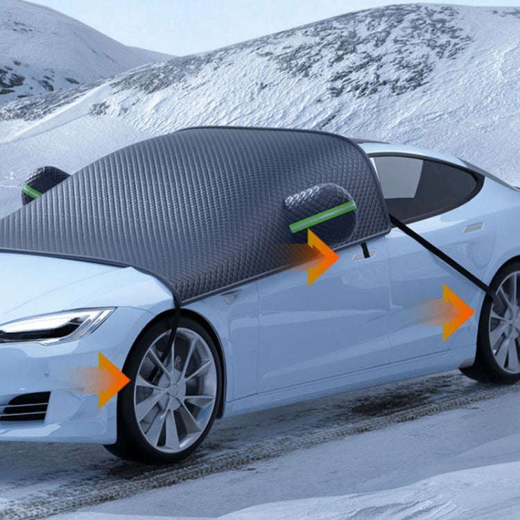 Car Front Windshield Snow and Anti-freeze Thickened Car Cover, Size: Black Sedan