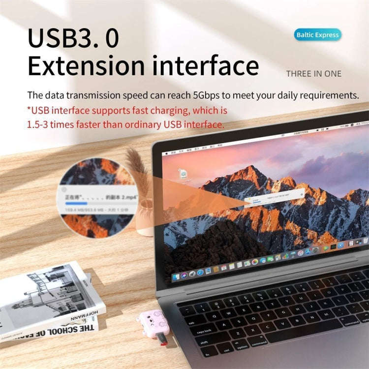 3 In 1 Type-C Docking Station USB Hub For iPad / Phone Docking Station, Port: 3C USB3.0+USB2.0 x ...
