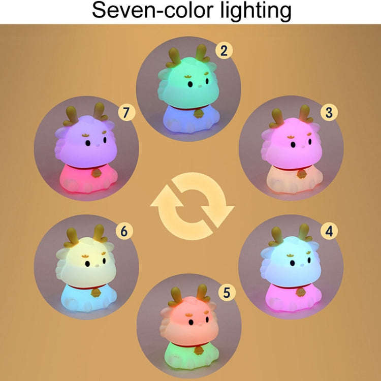 Dragon Silicone Sleeping Night Light Childrens Gift USB Rechargeable Ambient Lantern, Style: Pat ...