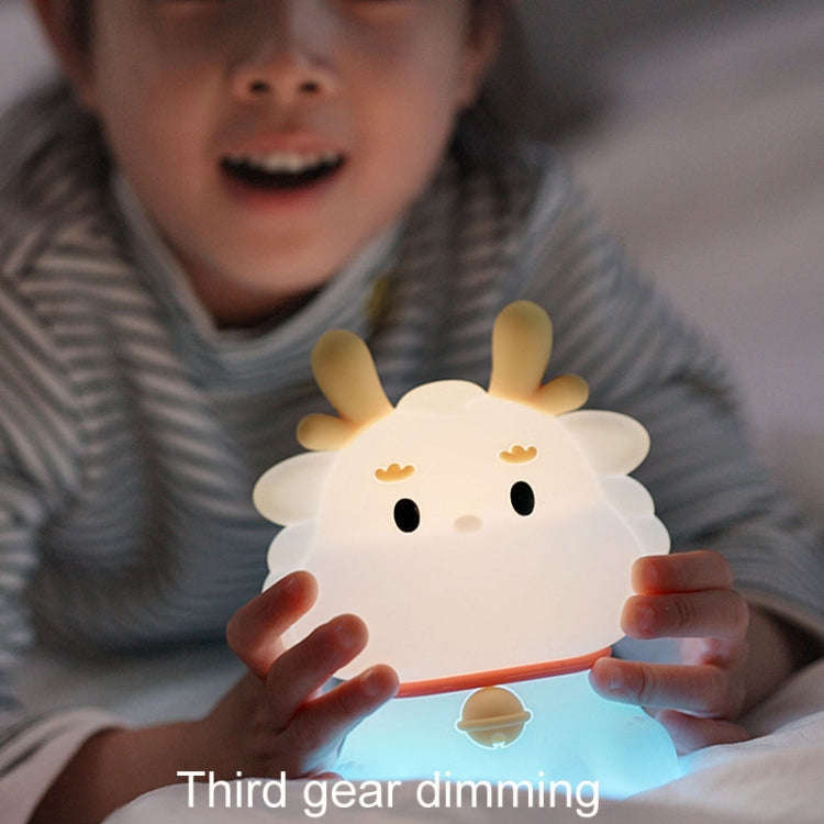 Dragon Silicone Sleeping Night Light Childrens Gift USB Rechargeable Ambient Lantern, Style: Pat ...