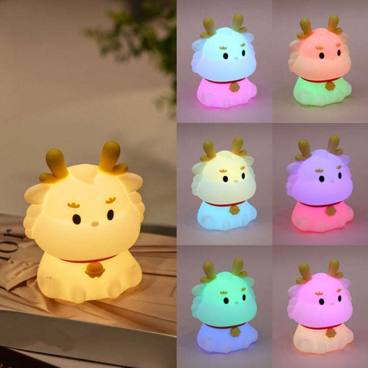 Dragon Silicone Sleeping Night Light Childrens Gift USB Rechargeable Ambient Lantern, Style: Pat ...
