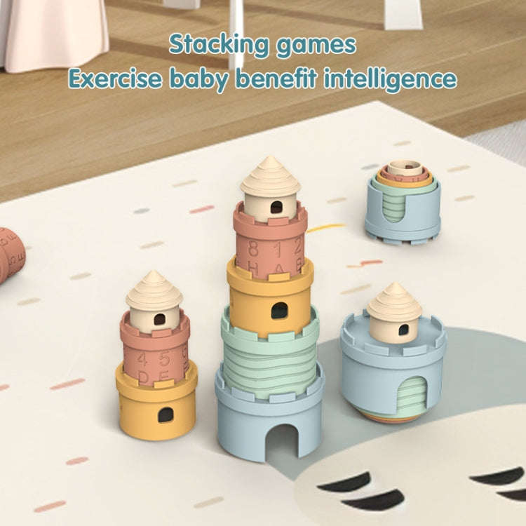 5 In 1 Stacking Teether Toddler Baby Grip Anti Teething Stacking Stacking Castle Kids Toys
