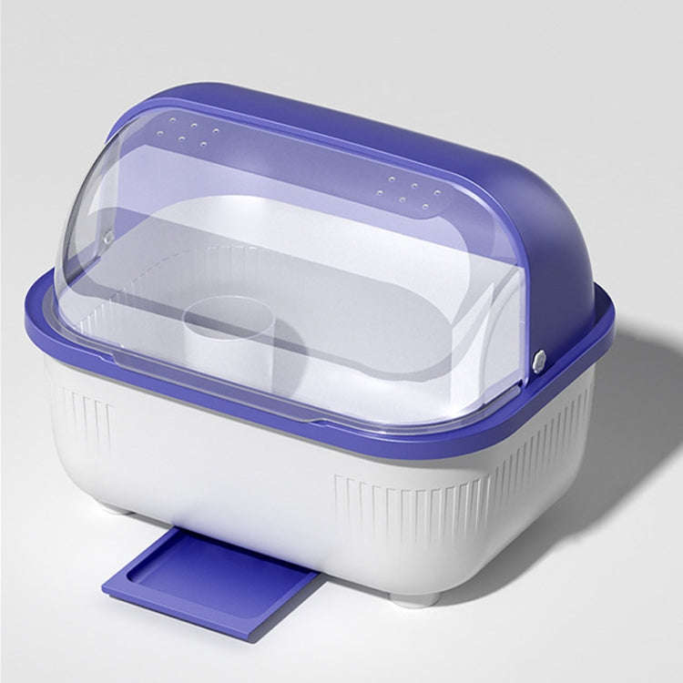 Household Dustproof Kitchen Tableware Storage Box Tableware Drain Rack, Spec: S (Purple)