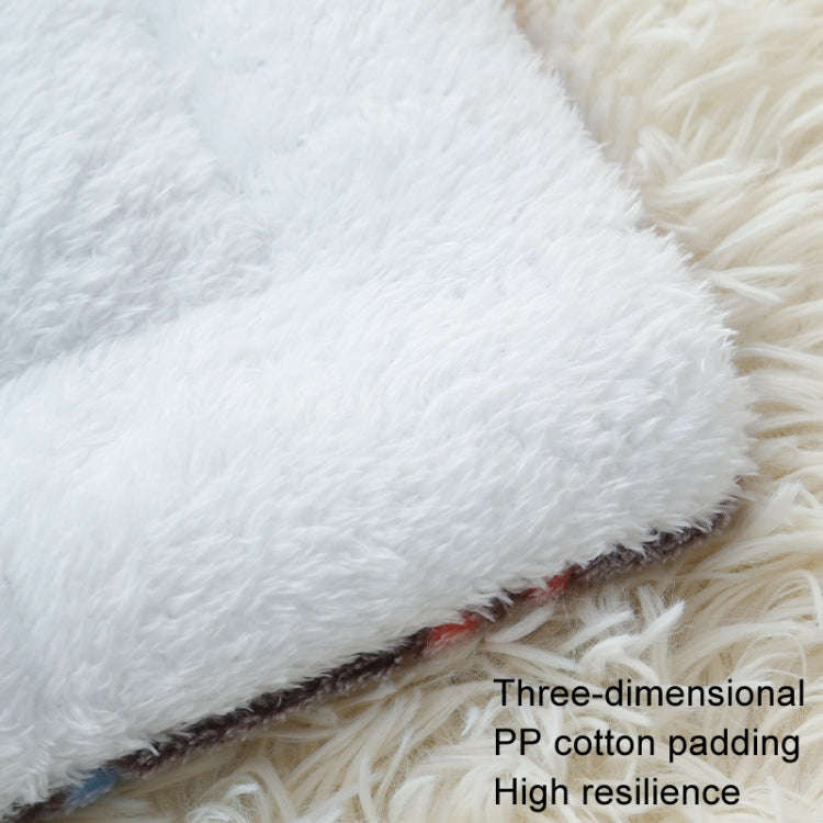 32x25cm Thickened Pet Cushion Cat Dog Blanket Pet Bed(Gray White Stars)