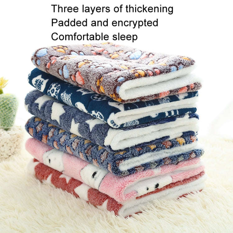32x25cm Thickened Pet Cushion Cat Dog Blanket Pet Bed(Gray White Stars)