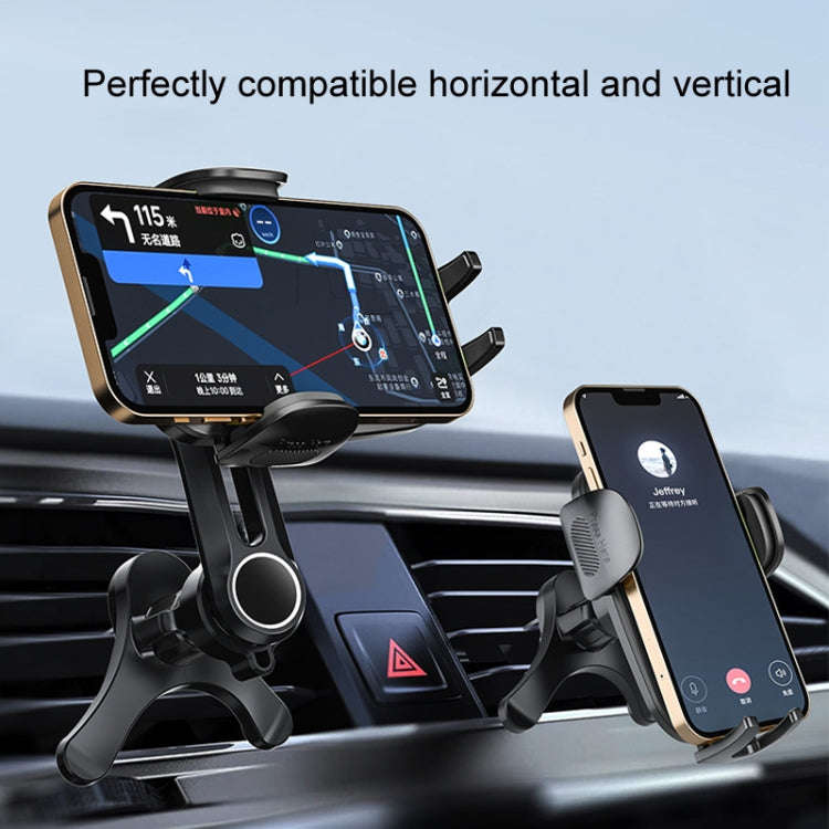 Car Air-conditioning Vent Y-shaped Base Mobile Phone Holder, Color: Ninth Generation Black