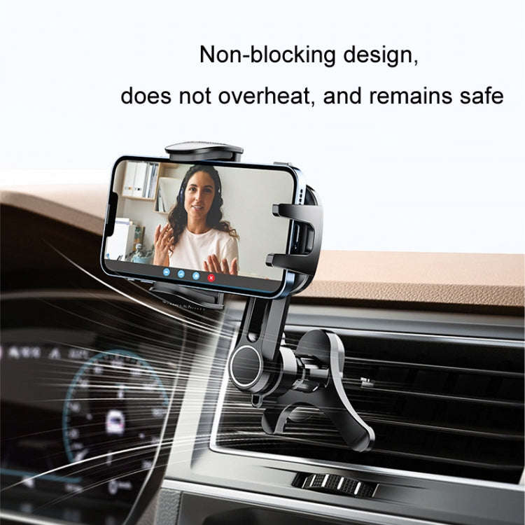 Car Air-conditioning Vent Y-shaped Base Mobile Phone Holder, Color: Ninth Generation Black