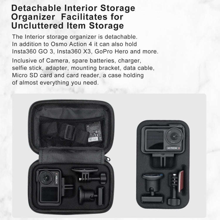 For DJI Osmo Action 4 / 3 aMagisn Small Organizer Bag Sports Camera Protective Accessories(Deep G...