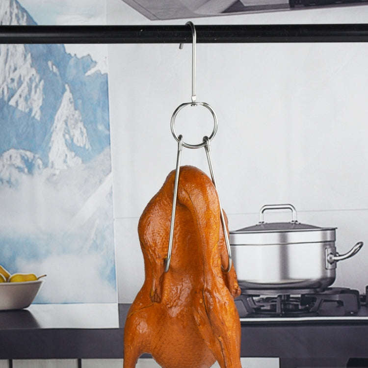 Stainless Steel Double Ring Duck Cooker Hanger Outdoor Barbecue Hanging Hook Stand, Specs: 6 Cent...