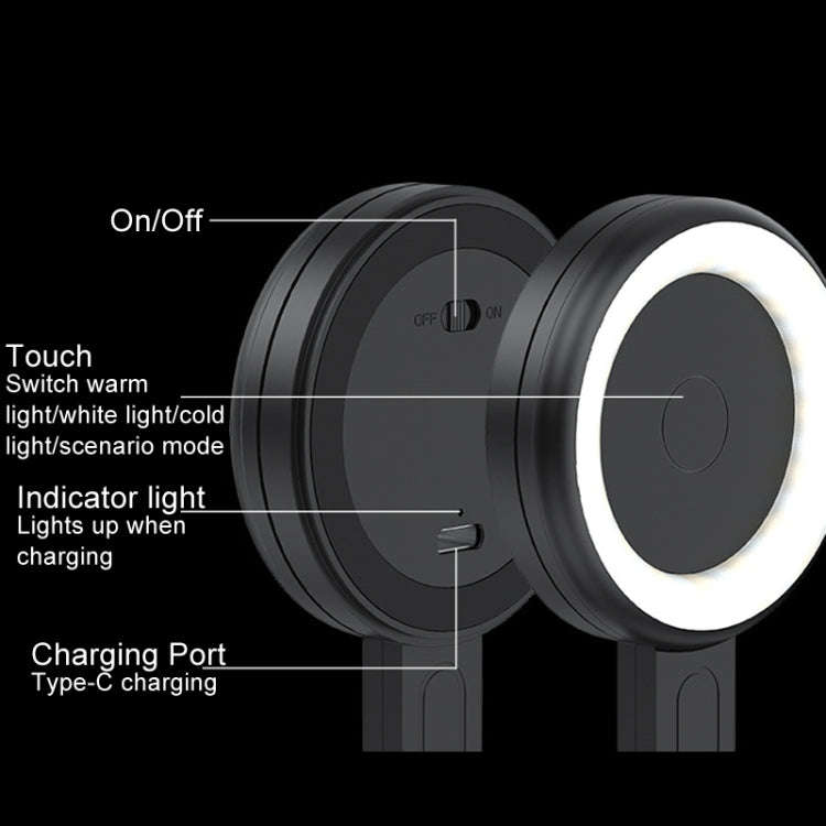 Cell Phone Magnetic Fill Light Portable Photo Pocket Lamp(Black)
