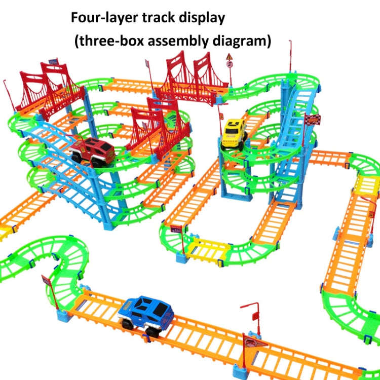 Rail Car Toy Set Assembled Electric Rail Toys With a Racing Car